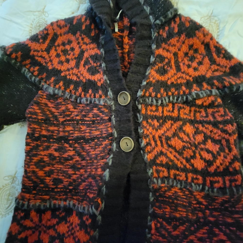 Free People Hooded Fair Isle Cardigan - Picture 5 of 8